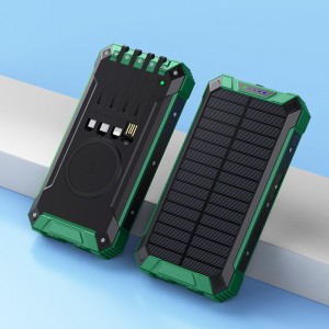 20000mAh Portable Solar Power Bank Wireless Charging Solar Panel Power Generation