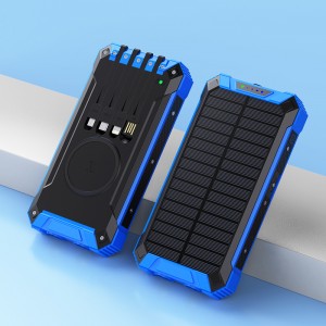 20000mAh Portable Solar Power Bank Wireless Charging Solar Panel Power Generation