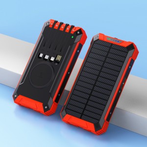 20000mAh Portable Solar Power Bank Wireless Charging Solar Panel Power Generation