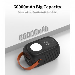 60000mAh Portable Power Banks Power Station Wired PD65W Fast Charging Tech for Outdoor Power Supply use