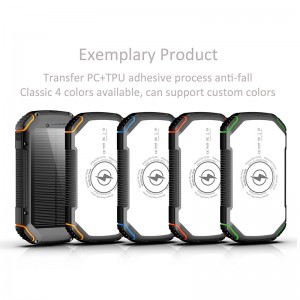 New Arrivals 20000mAh Portable Solar Power Bank 20000mAh Solar Panel Power Generation with Wireless Charging Function